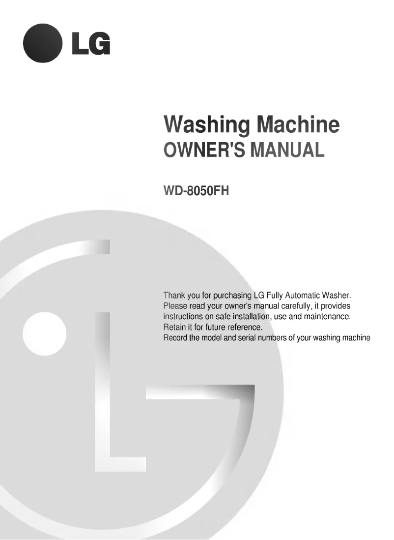 Image de la première page du manuel de l'appareil WD-8050FH