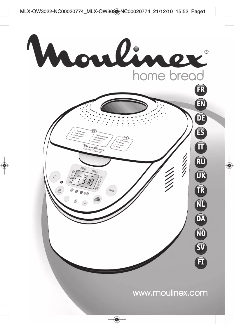 Page 1 de la notice Manuel utilisateur Moulinex OW3022