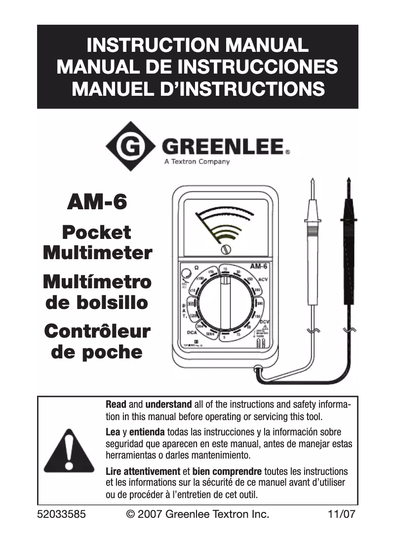 Imagen de la primera página del manual del dispositivo AM-6