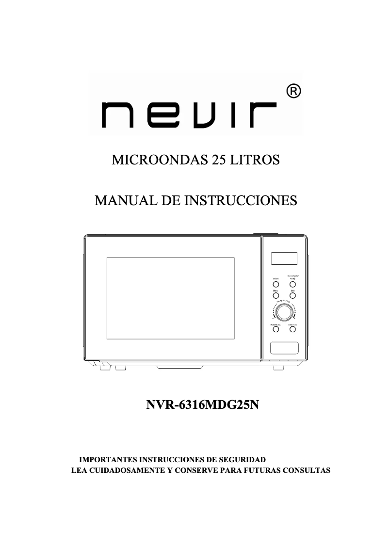 Page n°1 - Manuel utilisateur Nevir NVR-6316MDG25N