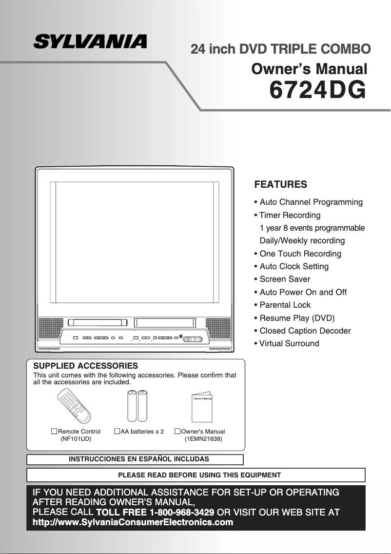 Page n°1 - Manuel utilisateur Sylvania 6724DG