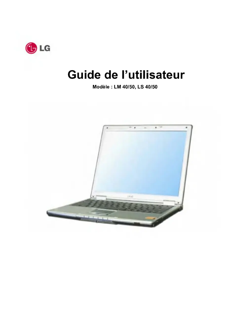 Page 1 de la notice Manuel utilisateur LG LM50