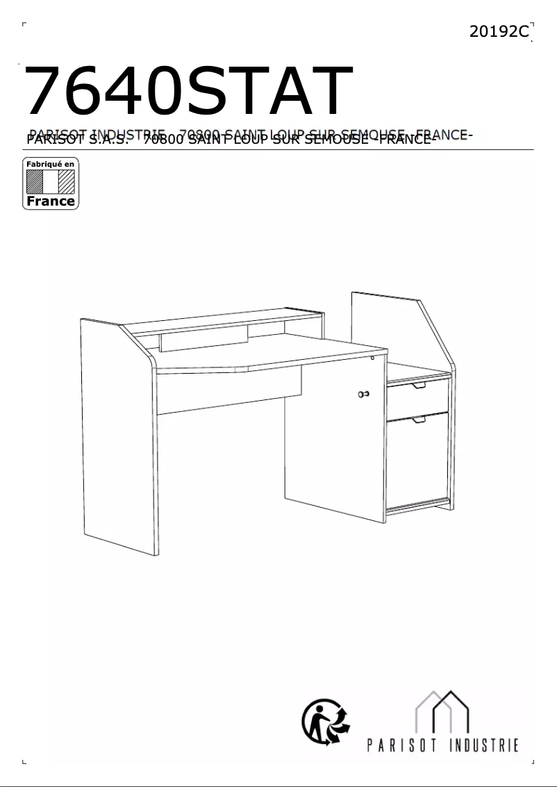 Image de la première page du manuel de l'appareil SetUp 7640STAT