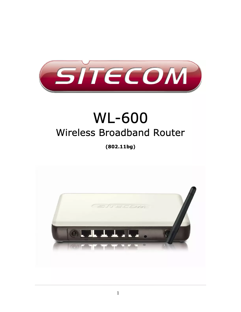 Page n°1 - Manuel utilisateur Sitecom wl-600