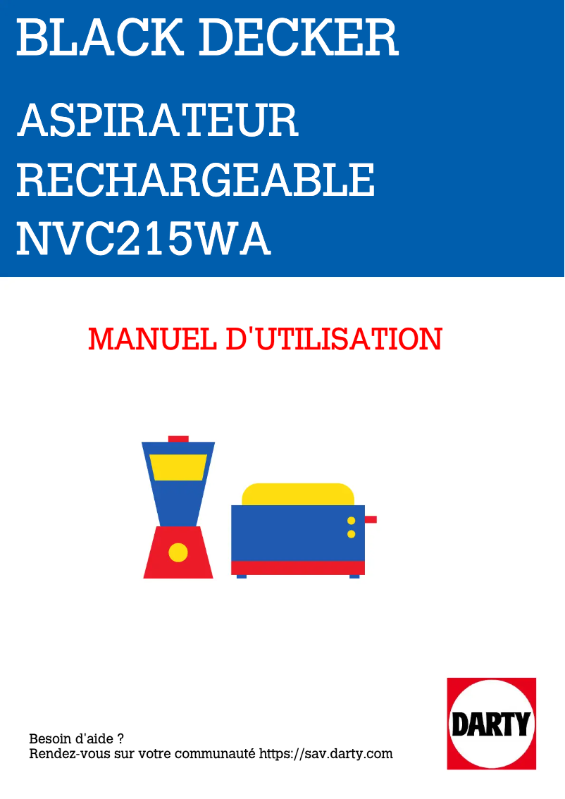 Page 1 de la notice Manuel utilisateur Black & Decker NVC215WA