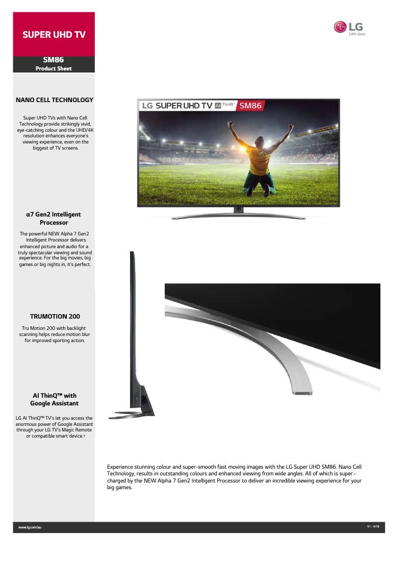 Image de la première page du manuel de l'appareil 65SM8600PTA