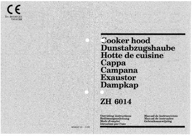 Page 1 de la notice Manuel utilisateur Zanussi ZH 6014 w