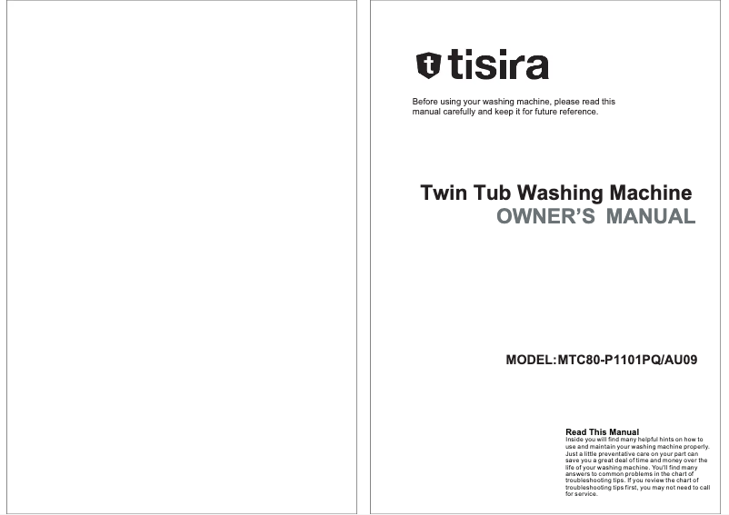 Page n°1 - Manuel utilisateur Tisira MTC80-P1101PQ