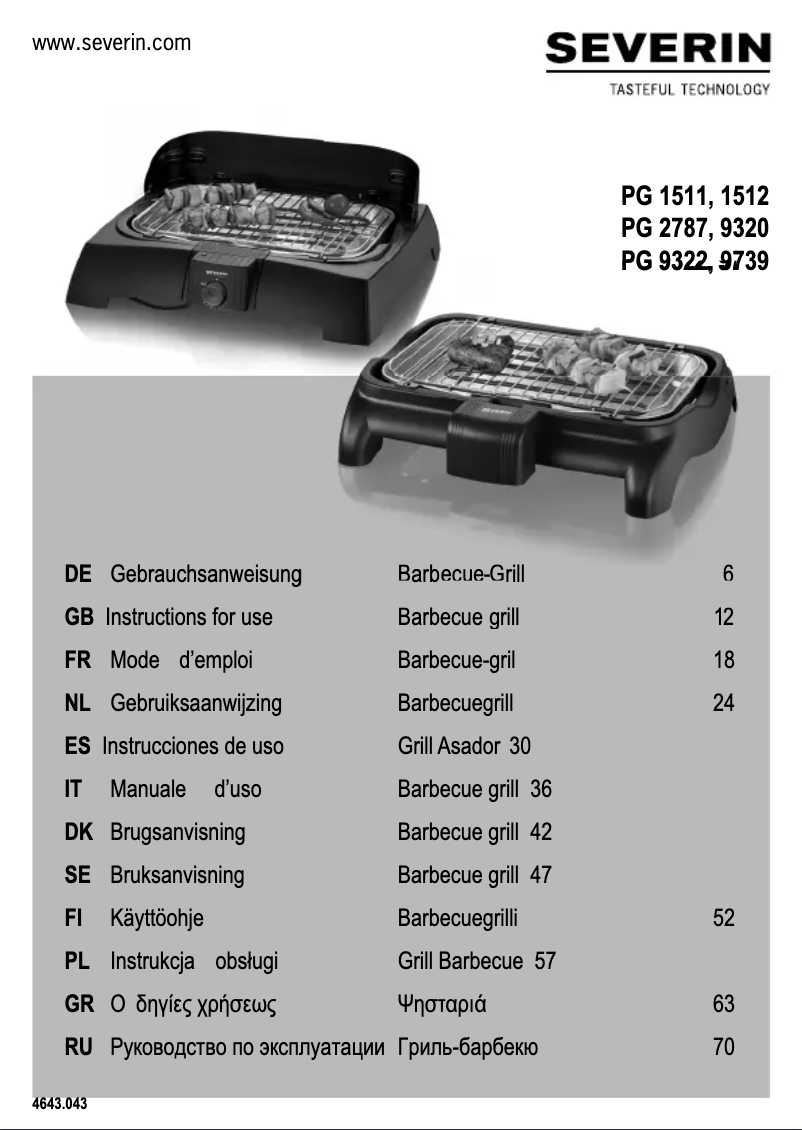 Página 1 del manual Manual de usuario Severin PG 1512