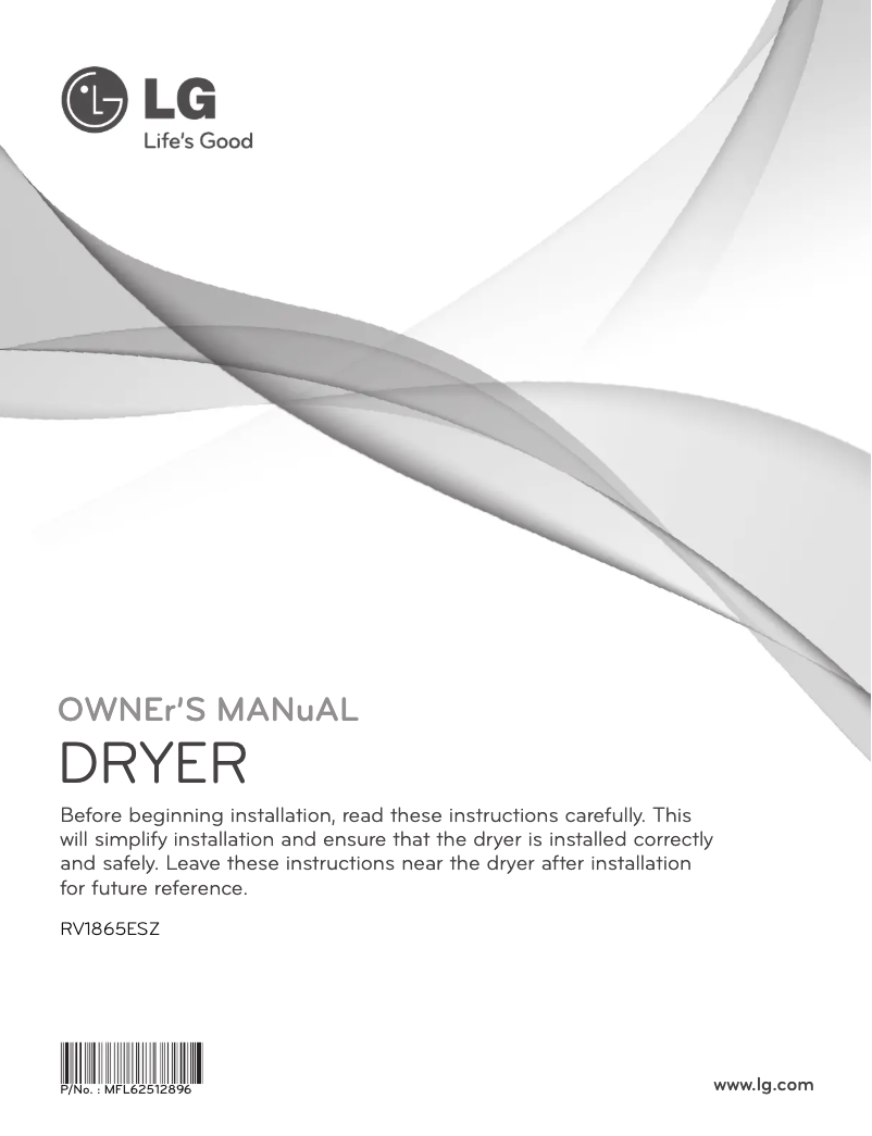 Page n°1 - Manuel utilisateur LG RV1865ESZ