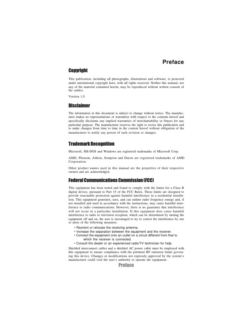 Page n°1 - Manuel utilisateur ECS A880GM-M7