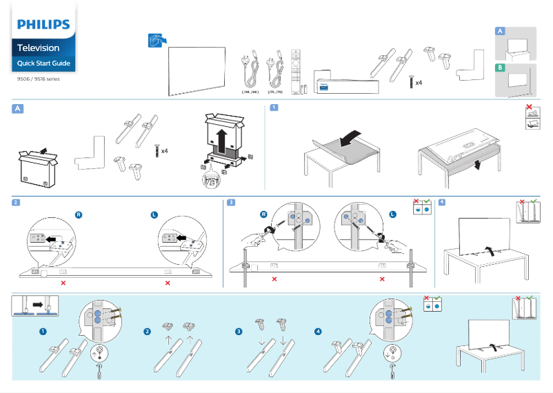 Page n°1 - Guide de démarrage rapide Philips 65PML9516
