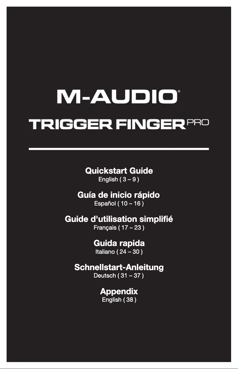 Page 1 de la notice Manuel utilisateur M-Audio Trigger Finger Pro