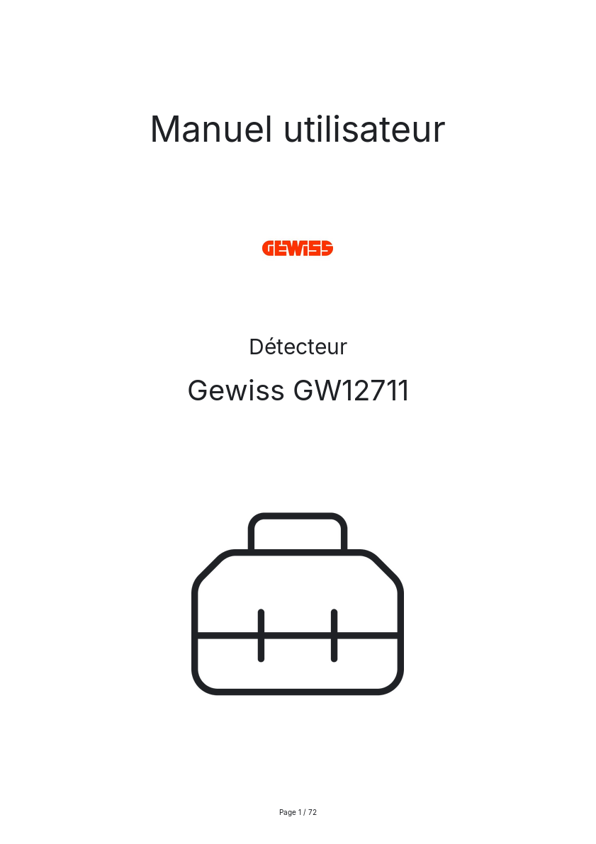Page n°1 - Manuel utilisateur Gewiss GW12711