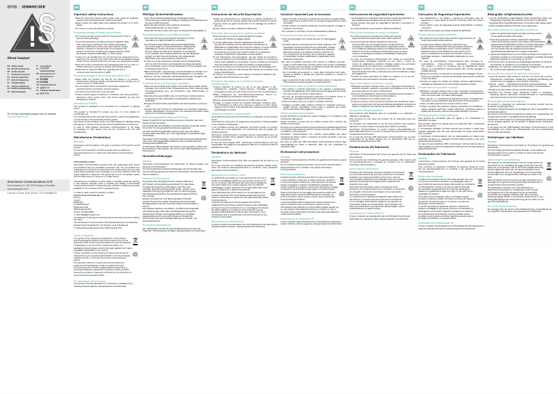 Page 1 de la notice Manuel utilisateur Sennheiser Game Zero