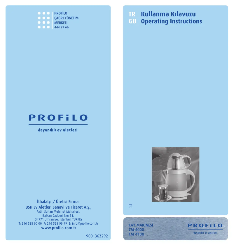 Page 1 de la notice Manuel utilisateur Profilo CM4000