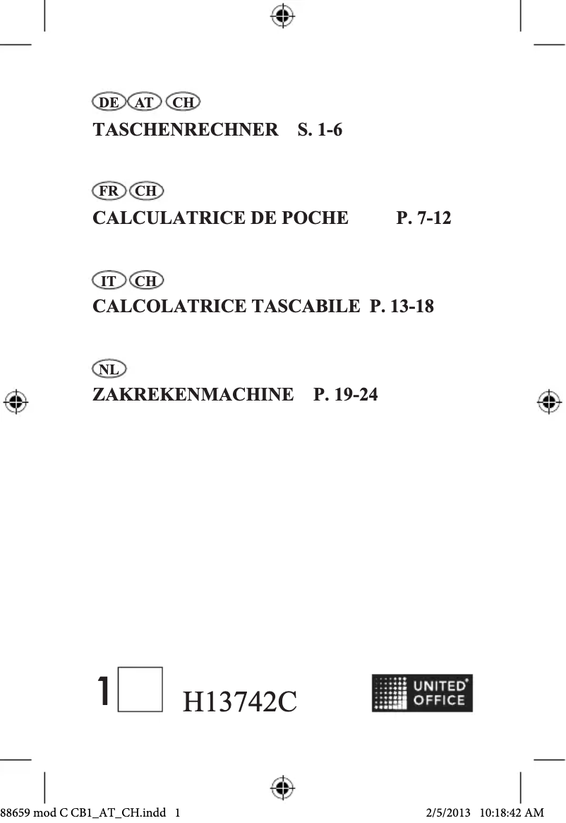 Página 1 del manual Manual de usuario United Office H13742C