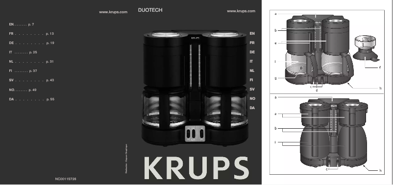 Page n°1 - Manuel utilisateur Krups Duothek Plus F4644210F