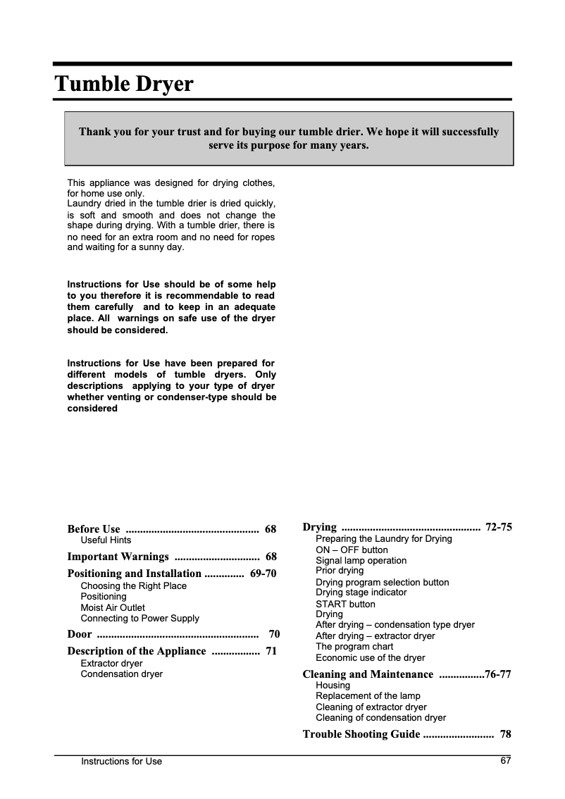 Page 1 de la notice Manuel utilisateur Gorenje WT 781