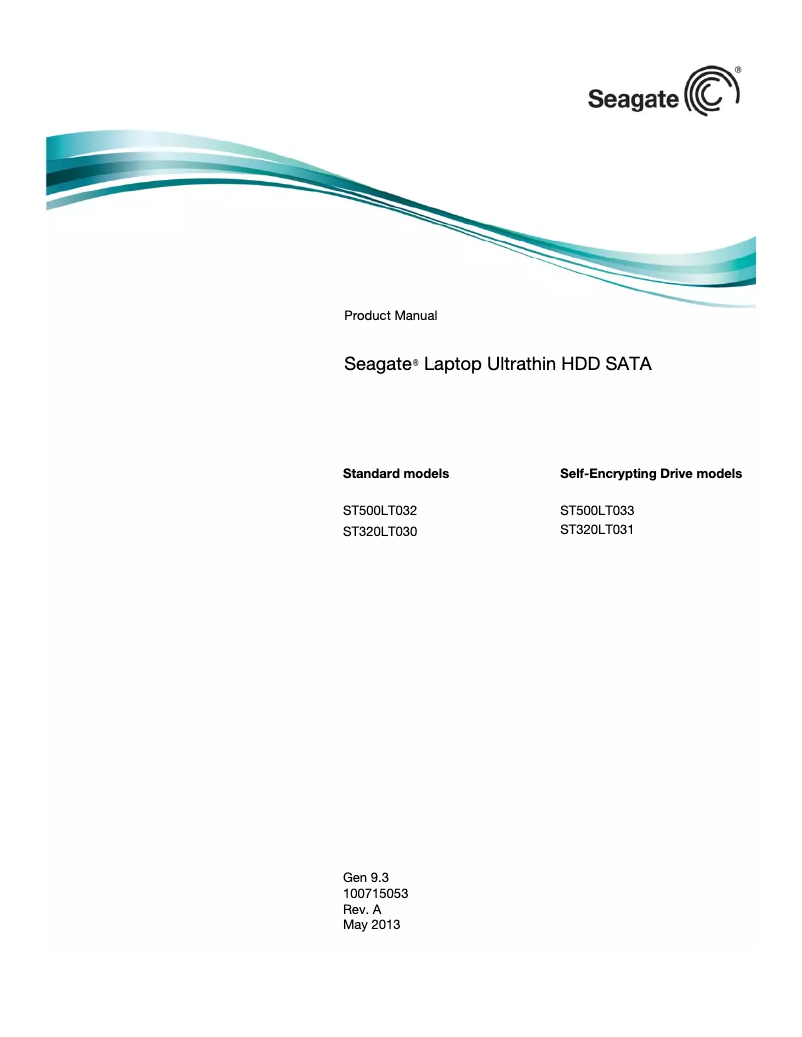 Page 1 de la notice Manuel utilisateur Seagate MobileMax ST320LT030