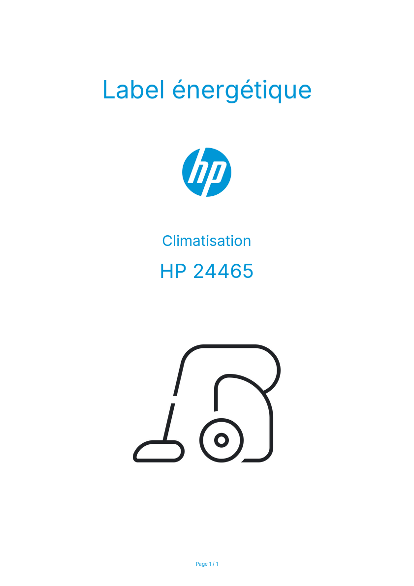 Page n°1 - Label énergétique HP 24465