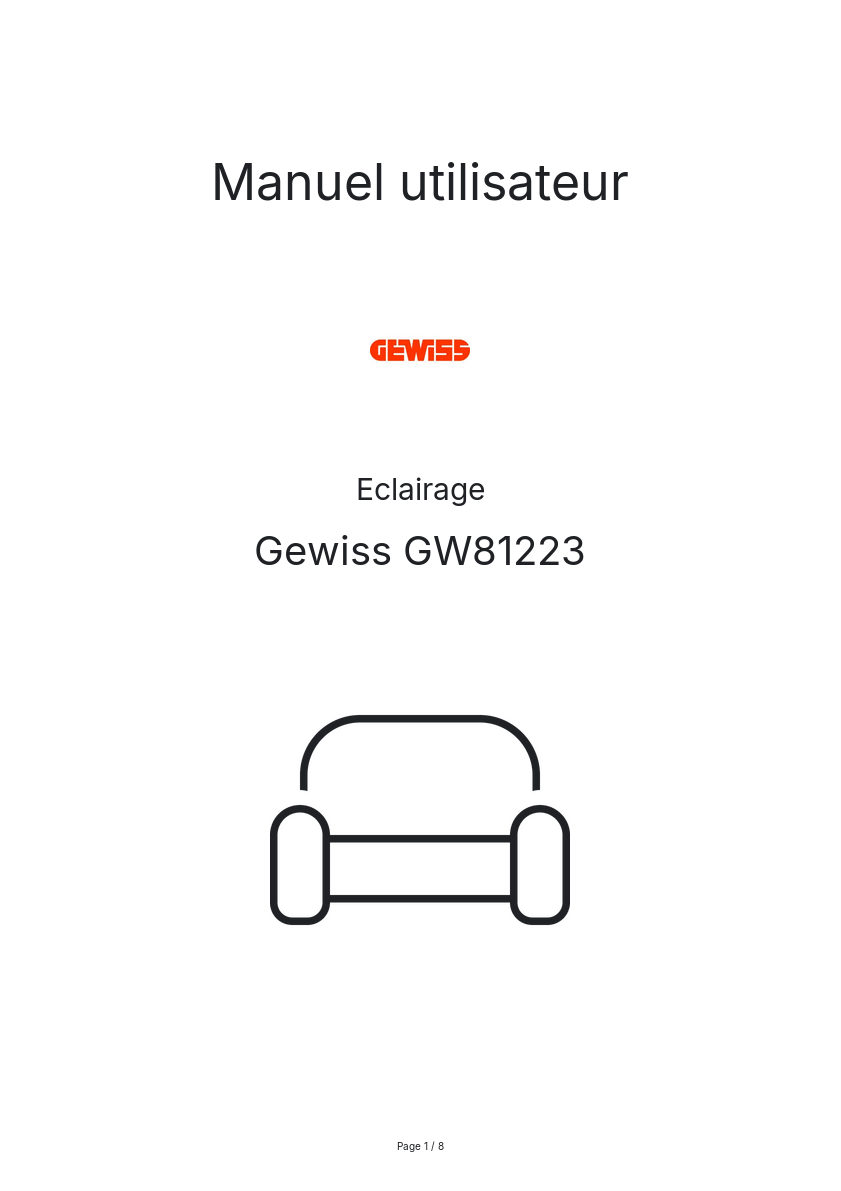 Image de la première page du manuel de l'appareil GW81223