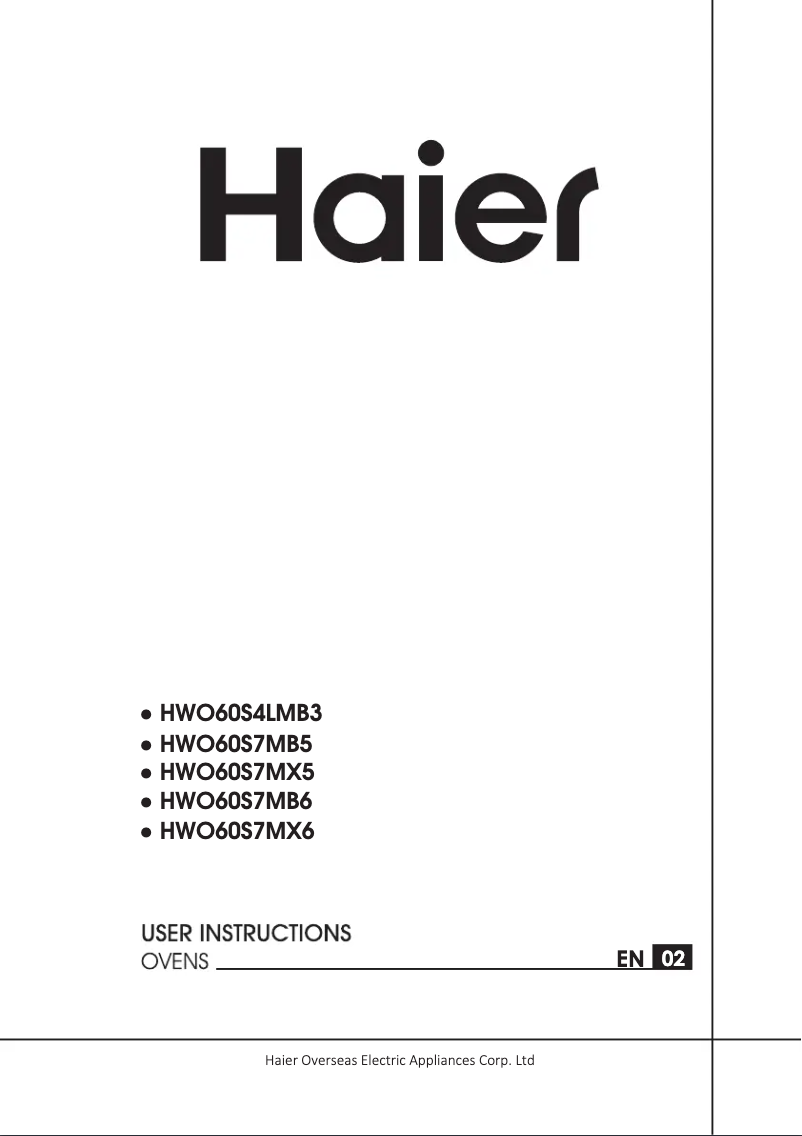 Page 1 de la notice Manuel utilisateur Haier HWO60S4LMB3