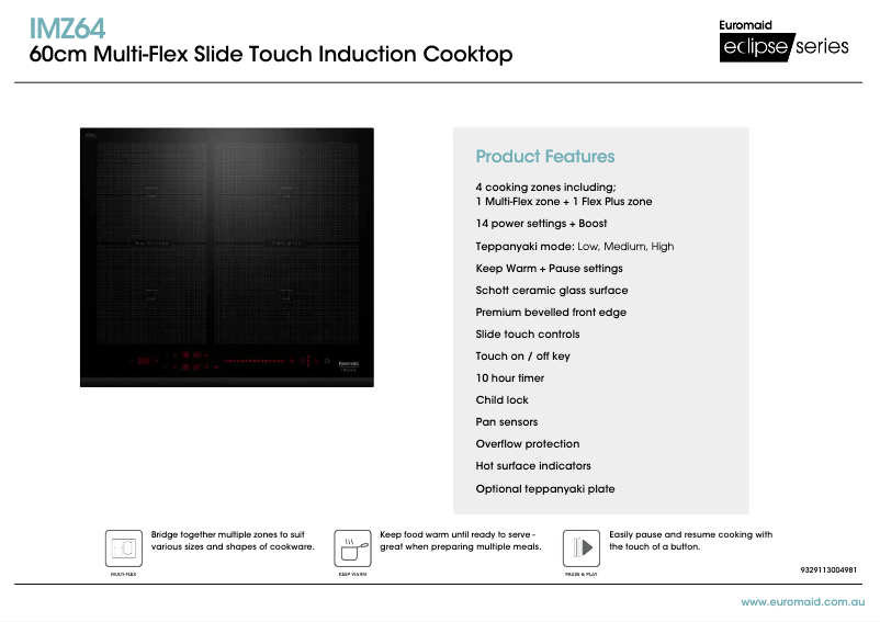 Page 1 de la notice Fiche technique Euromaid IMZ64