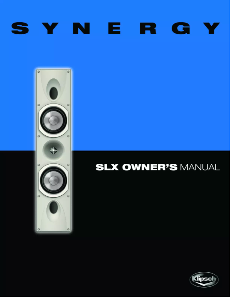 Page 1 de la notice Manuel utilisateur Klipsch SLX