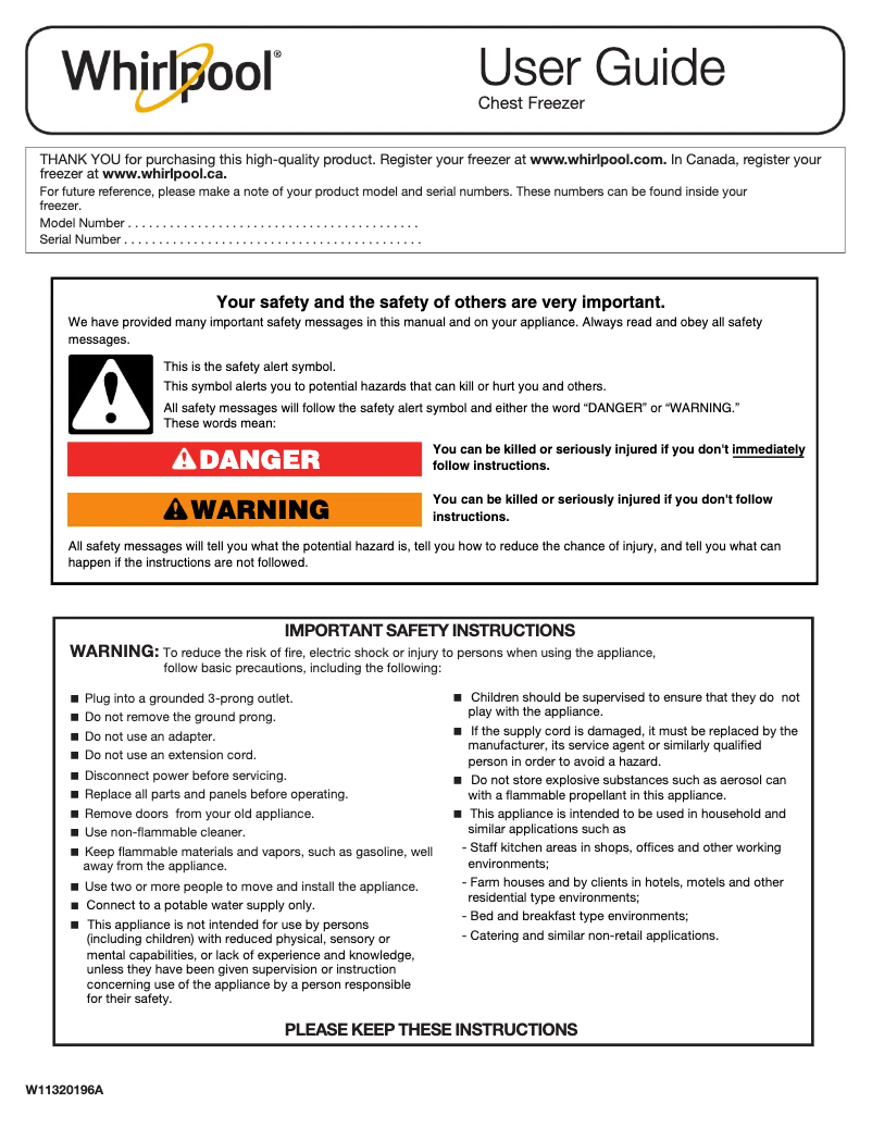 Page n°1 - Mode d'emploi Whirlpool WZC3115DW