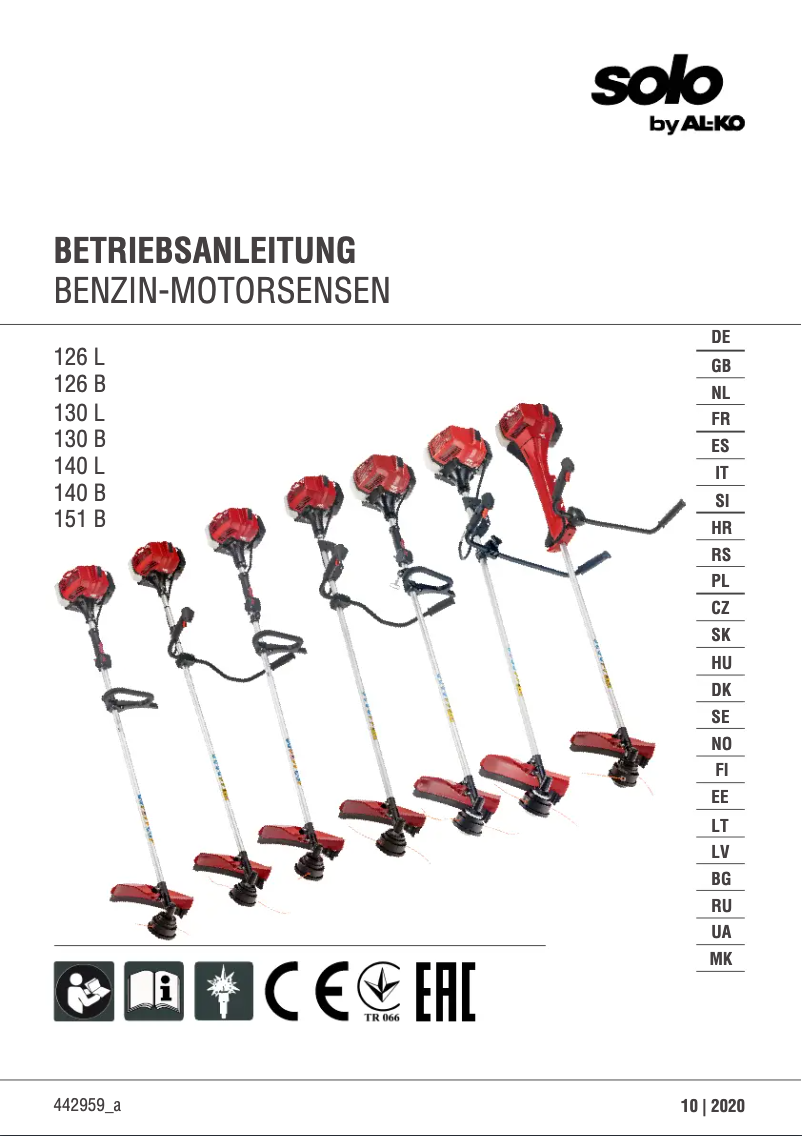 Image de la première page du manuel de l'appareil Solo 130 B