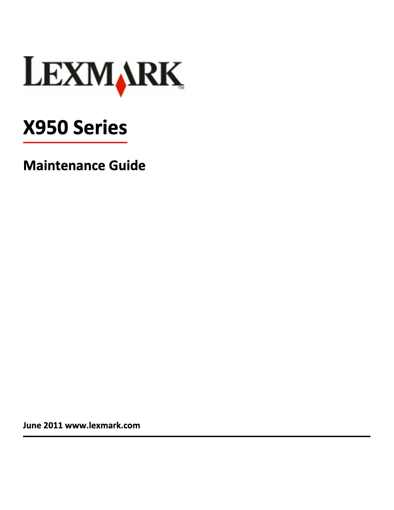 Page 1 de la notice Manuel d'utilisation et d'entretien Lexmark X950