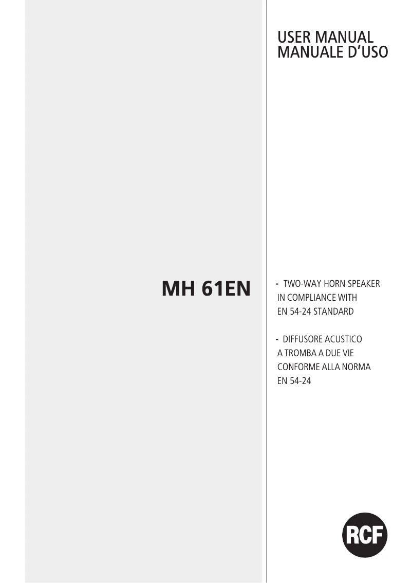 Image de la première page du manuel de l'appareil MH 61EN