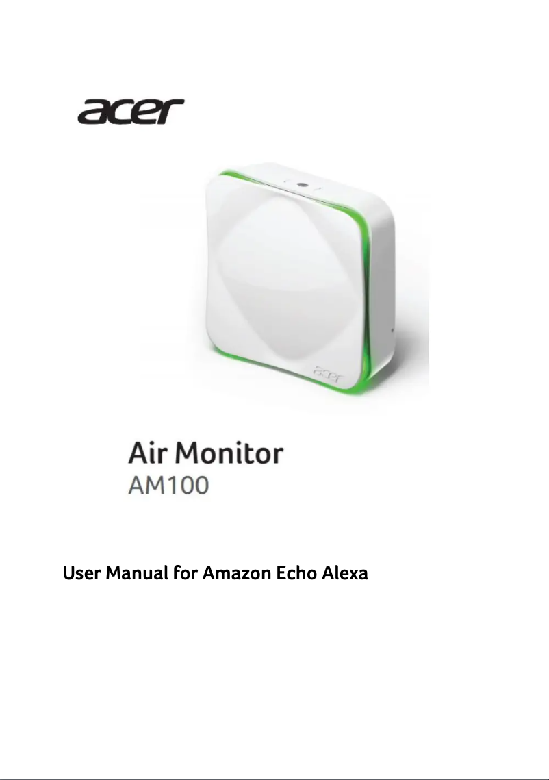 Page n°1 - Manuel utilisateur Acer Air Monitor AM100