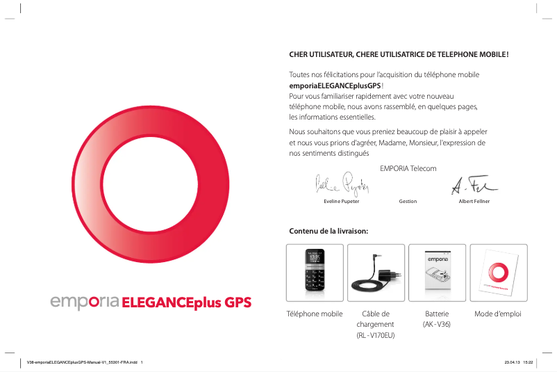 Page 1 de la notice Manuel utilisateur Emporia ELEGANCEplus GPS