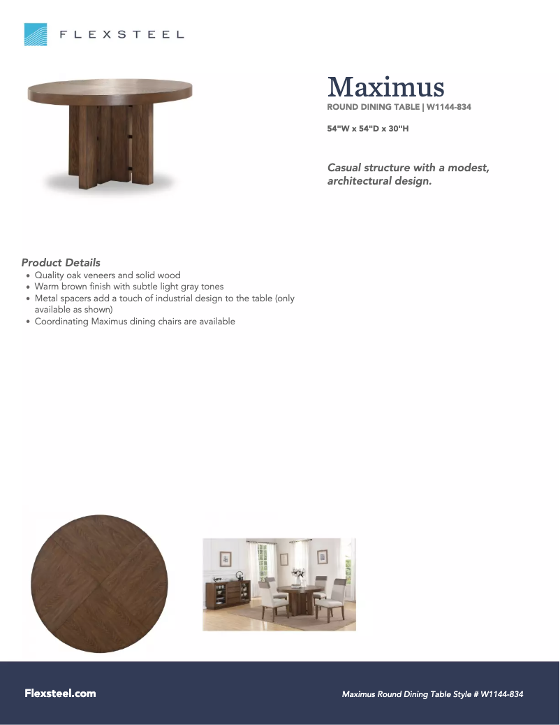 Page n°1 - Manuel utilisateur Flexsteel Maximus W1144-834