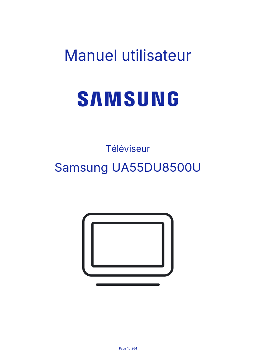 Image de la première page du manuel de l'appareil UA55DU8500U