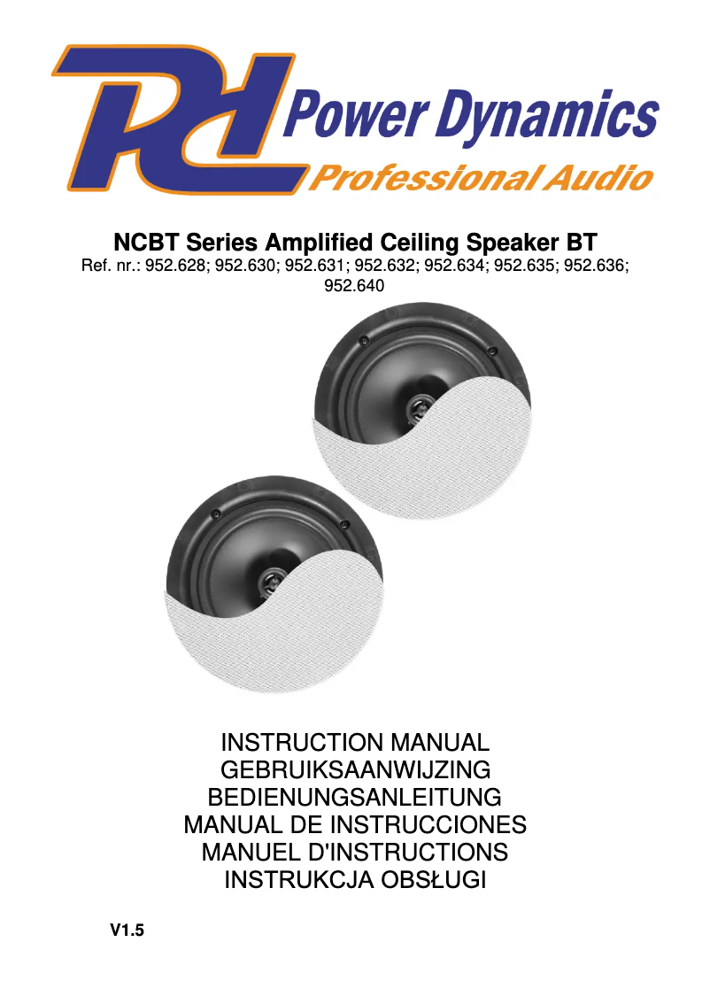 Page 1 de la notice Manuel utilisateur Power Dynamics NCBT601