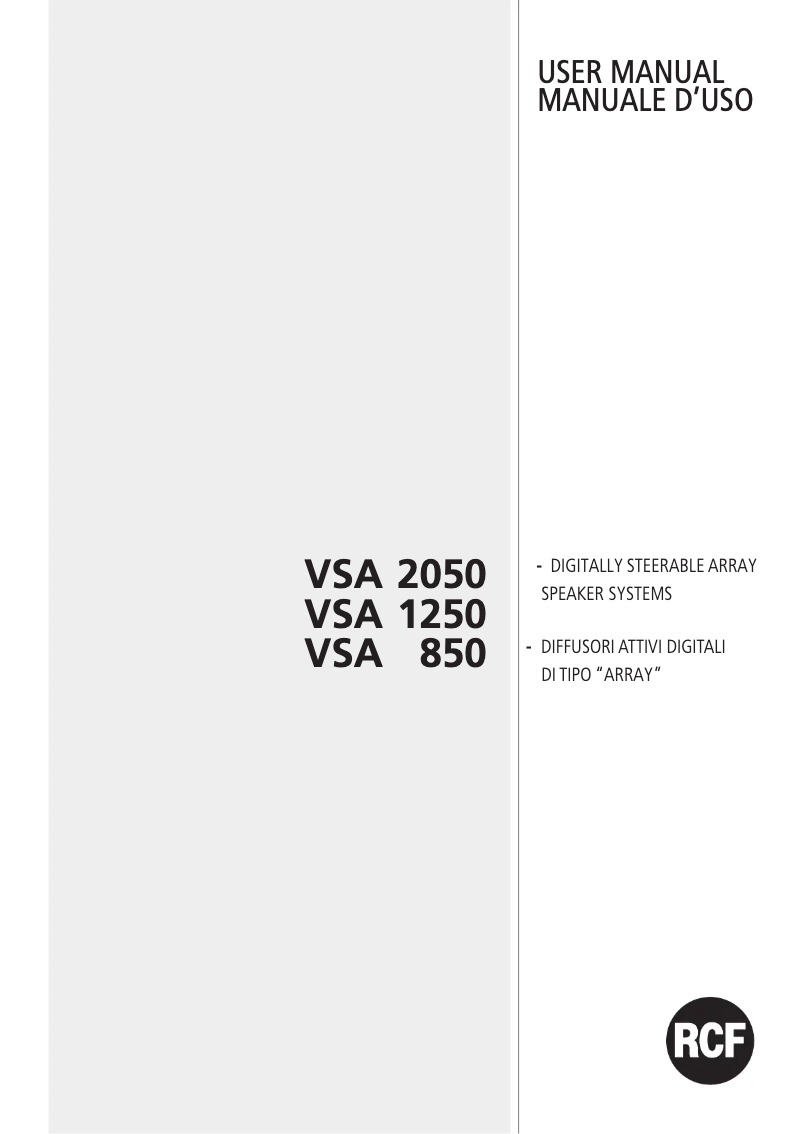 Image de la première page du manuel de l'appareil VSA 2050 II