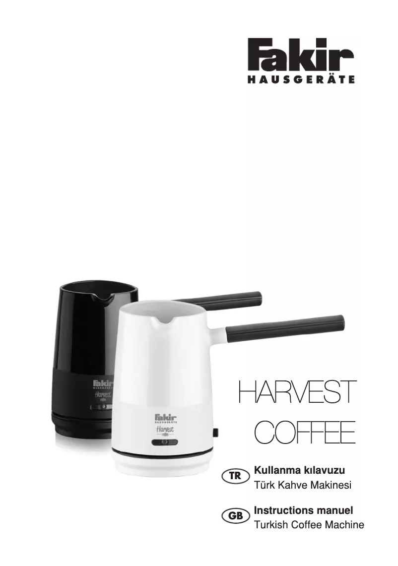 Page n°1 - Manuel utilisateur Fakir Harvest Coffee