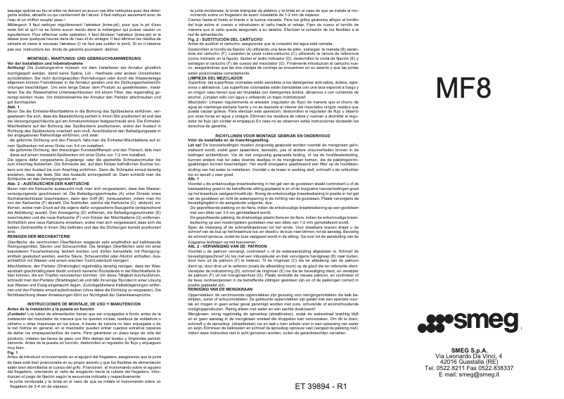 Page 1 de la notice Mode d'emploi Smeg MF8AV2