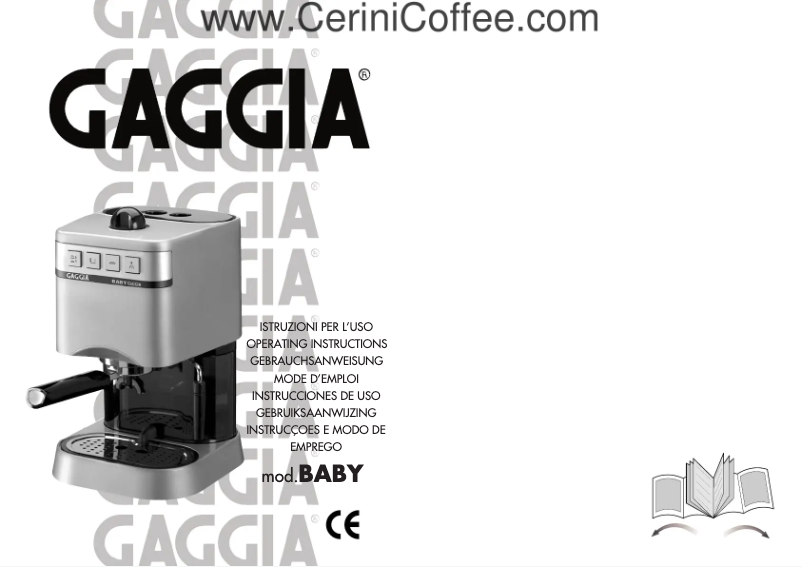 Image de la première page du manuel de l'appareil Saeco Baby New ER 156