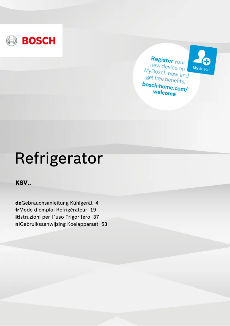 Image de la première page du manuel de l'appareil KSV36AW3P