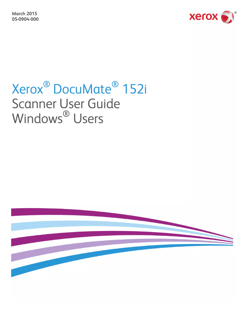 Page n°1 - Manuel utilisateur Xerox DocuMate XDM152i
