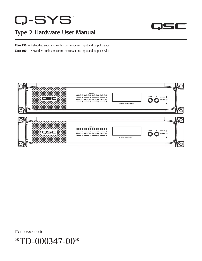 Page 1 de la notice Manuel utilisateur QSC Core 500i