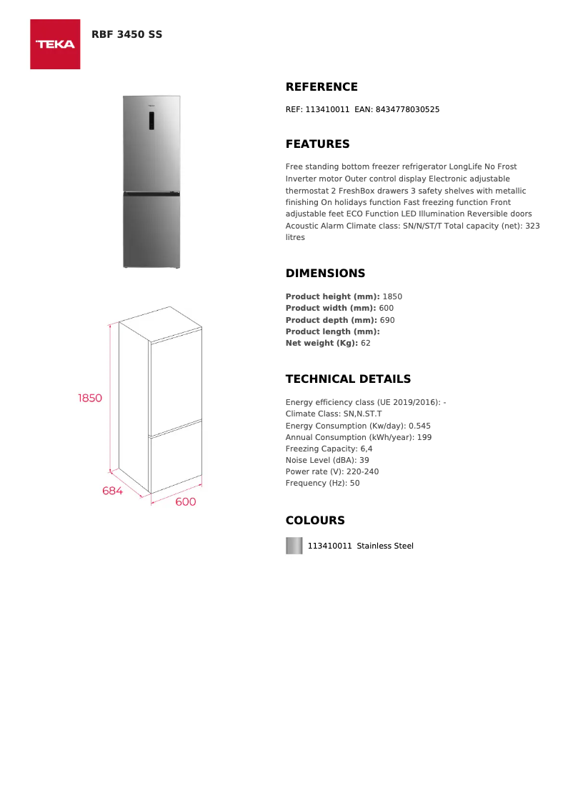 Image de la première page du manuel de l'appareil RBF 3450 SS