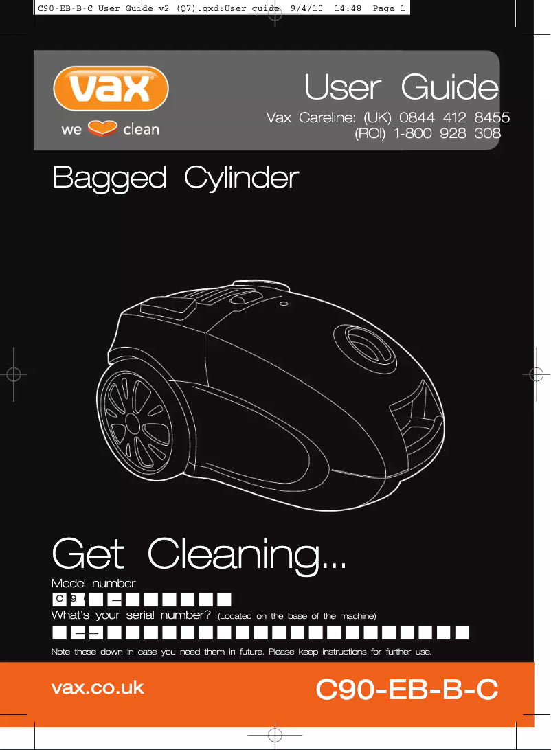 Página 1 del manual Manual de usuario Vax C90-EB-B-C