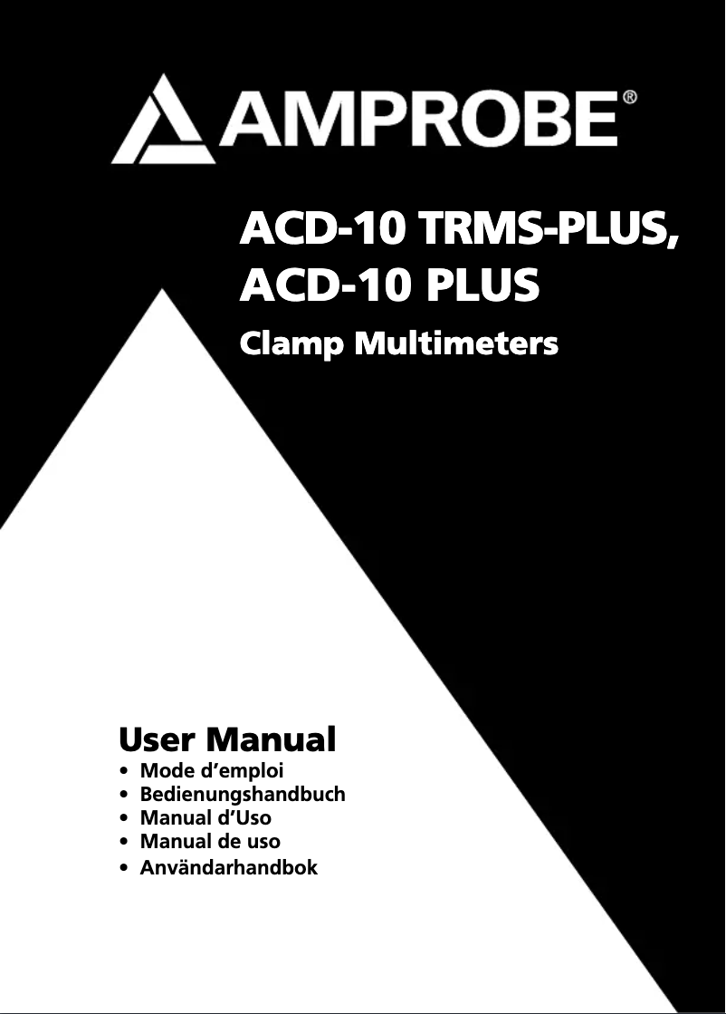 Page n°1 - Manuel utilisateur Amprobe ACD-10 TRMS-PLUS