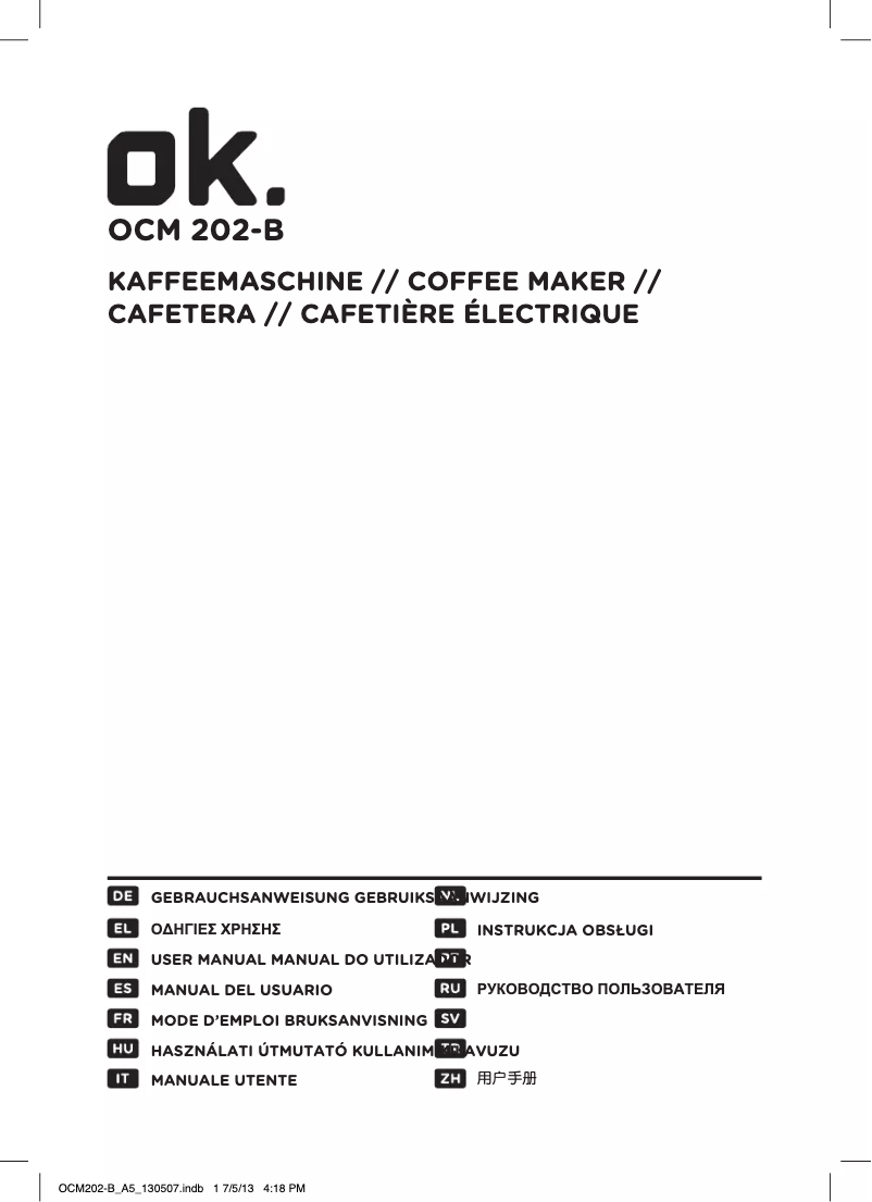 Page n°1 - Manuel utilisateur OK OCM 202