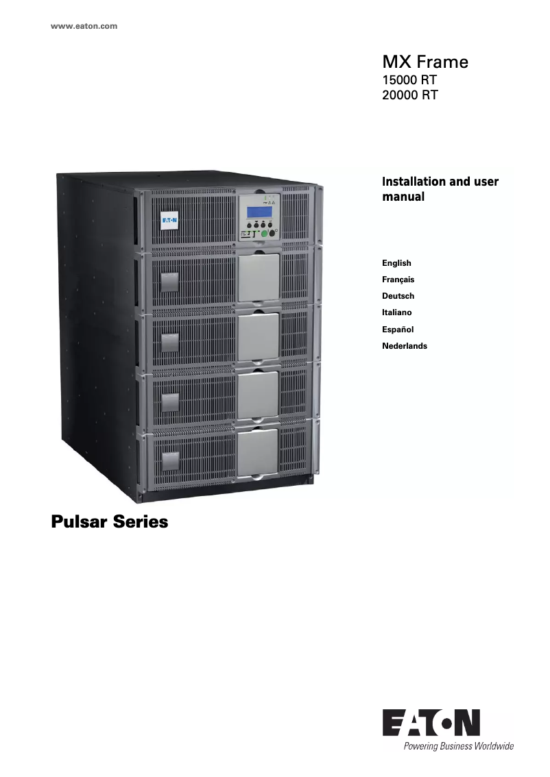 Image de la première page du manuel de l'appareil MX Frame 20000